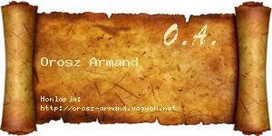 Orosz Armand névjegykártya